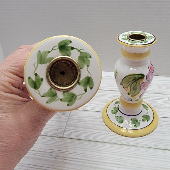 Ganz Casa Bella Candle Holders Ceramic 1-6", 1-10" Grapes Ivy Tuscan - Picture 5 of 14